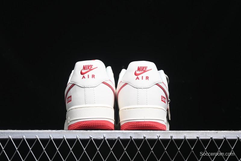 Nike Air Force 1 '07 Low Supreme Casual Sneakers in White/Red - DF0188-011