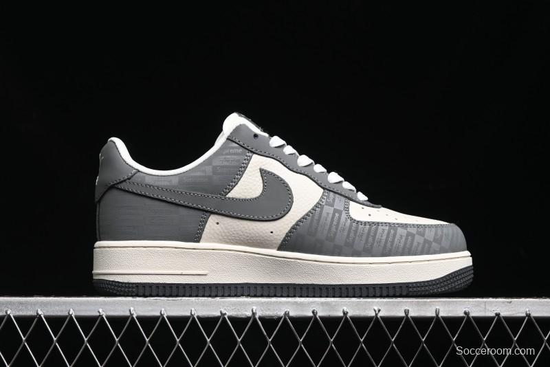 Nike Air Force 1 '07 Low Stussy Collaboration - Light Bone Shadow Low-Top Casual Sneakers - DF0180-008