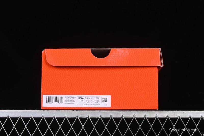 Nike Travis Scott x Fragment Design x Air Jordan 1 Low OG SP AJ1 Snake Year Limited Gold Snake Low-top Casual Sneakers - XZ2025-288