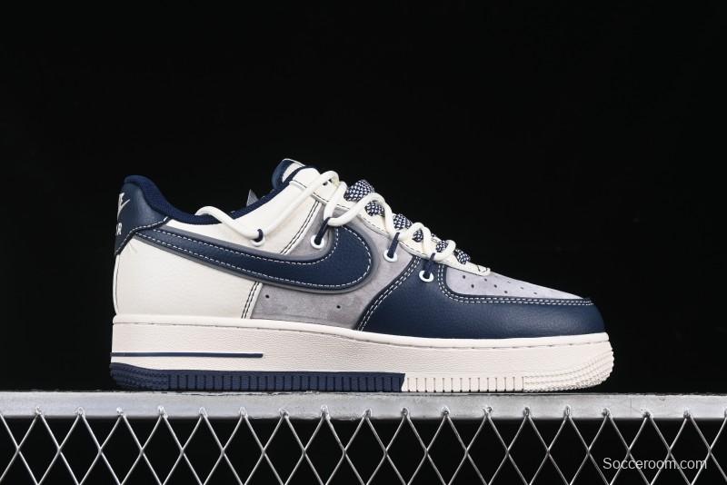 Nike Air Force 1 '07 Low Supreme Collaboration Beige Blue Low-Top Casual Sneakers - DM6688-018
