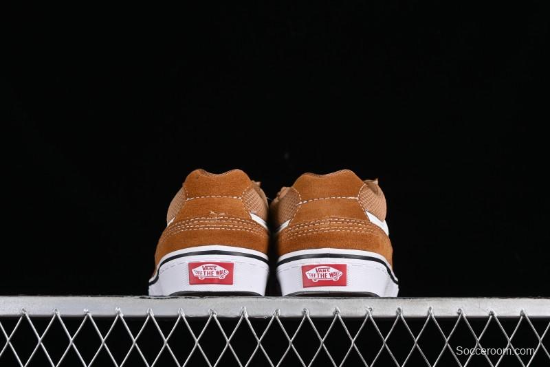 Vans Caldrone Classic American Retro Skate Shoes in Brown Orange - VN000CXZ1OU