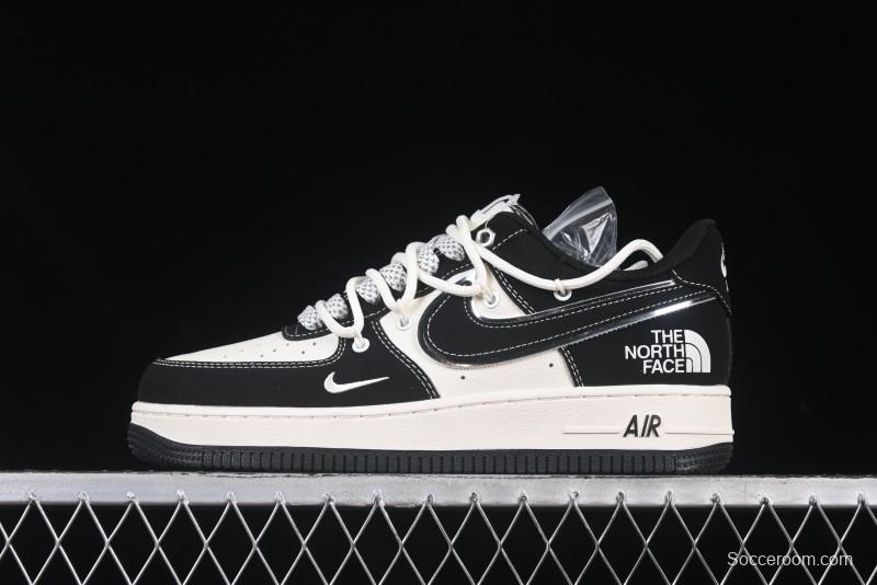 Nike Air Force 1 '07 Low The North Face Collaboration Suede Black Drawstring Casual Sneakers - SJ1198-101