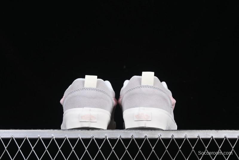 Vans Knu Skool Low-Top Retro Casual Vulcanized Sneakers in Off-White Pink - VN0009QPNK