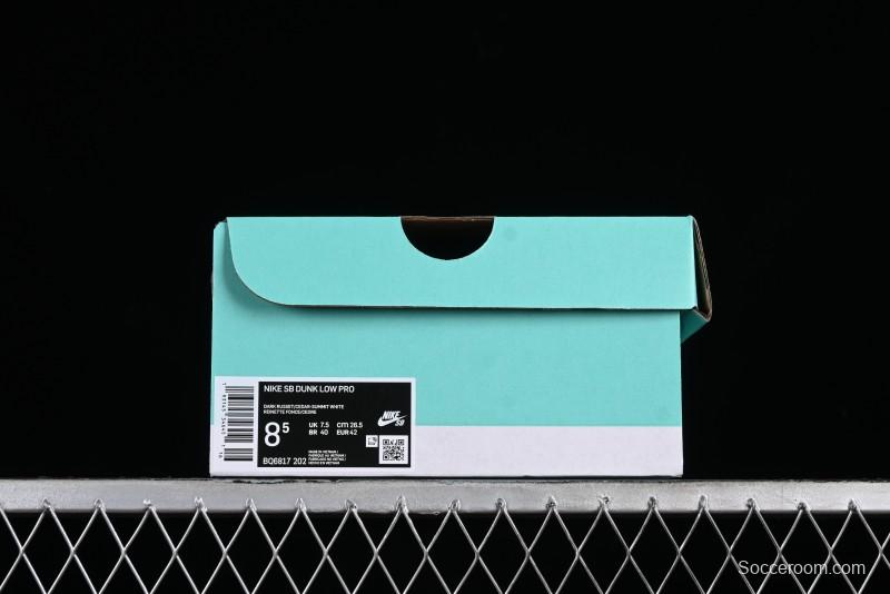 Nike SB Dunk Low Pro Brown Red Colorway SB Low Top Casual Skate Shoes - BQ6817-202