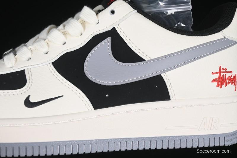 Nike Air Force 1 '07 Low Stussy Collaboration Beige Grey Black Low-Top Casual Sneakers - XZ6188-766