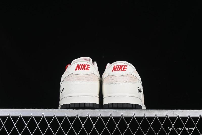 Nike SB Dunk Low Comme des Garcons Play Heart White Anniversary Custom Low-Top Casual Skate Shoes - DJ2024-052