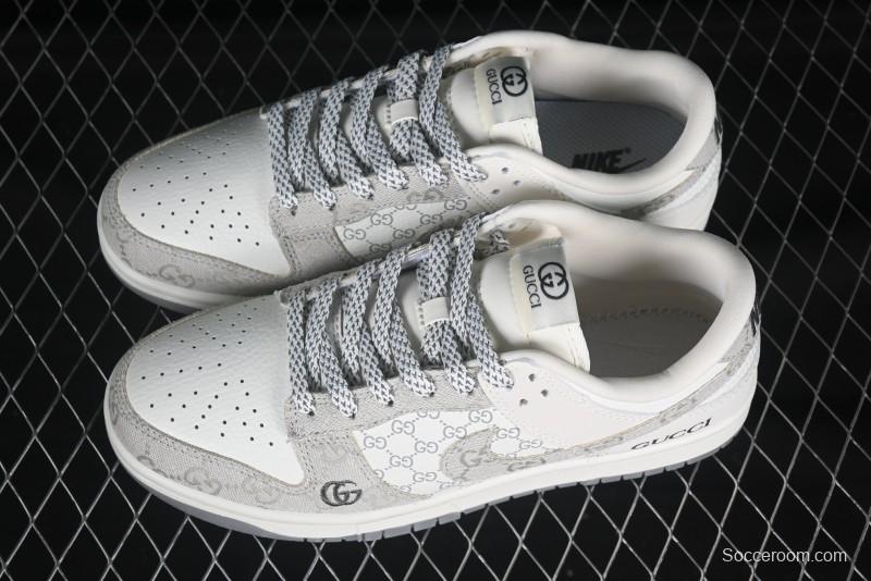 Nike SB Dunk Low Gucci Collaboration Beige Grey Denim Anniversary Custom Low-Top Casual Sneakers - CH8311-239