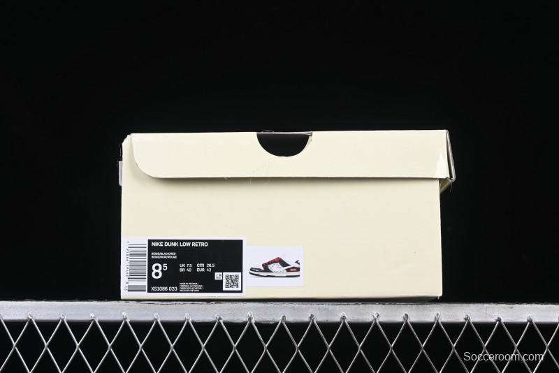 Nike SB Dunk Low Supreme Collaboration - Black Leather Texture Anniversary High-End Custom Low-Top Casual Skate Shoes - XS1086-020
