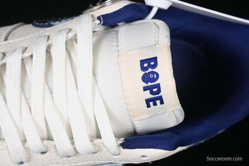 Nike Air Force 1 '07 Low Bape Collaboration - Blue Four Small Swoosh Casual Sneakers - KK1988-036