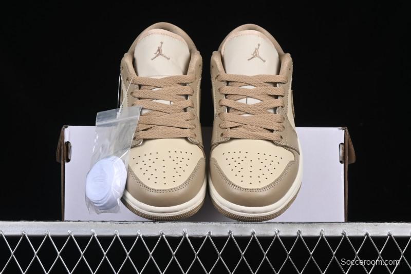 Nike Air Jordan 1 Low AJ1 Wheat Color Low-Top Casual Sneakers - DC0774-203
