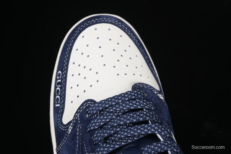 Nike Travis Scott x Fragment Design x Air Jordan 1 Low OG SP AJ1 Collaboration Sneakers - Prussian Blue - XS3086-006