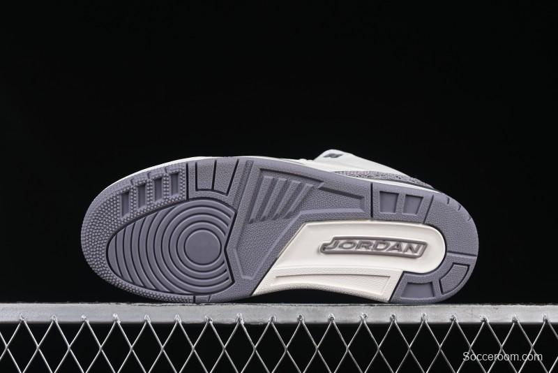 Nike Air Jordan 3 Retro Sneakers Sail Metallic Silver with Elephant Print Accents - CK9246-100