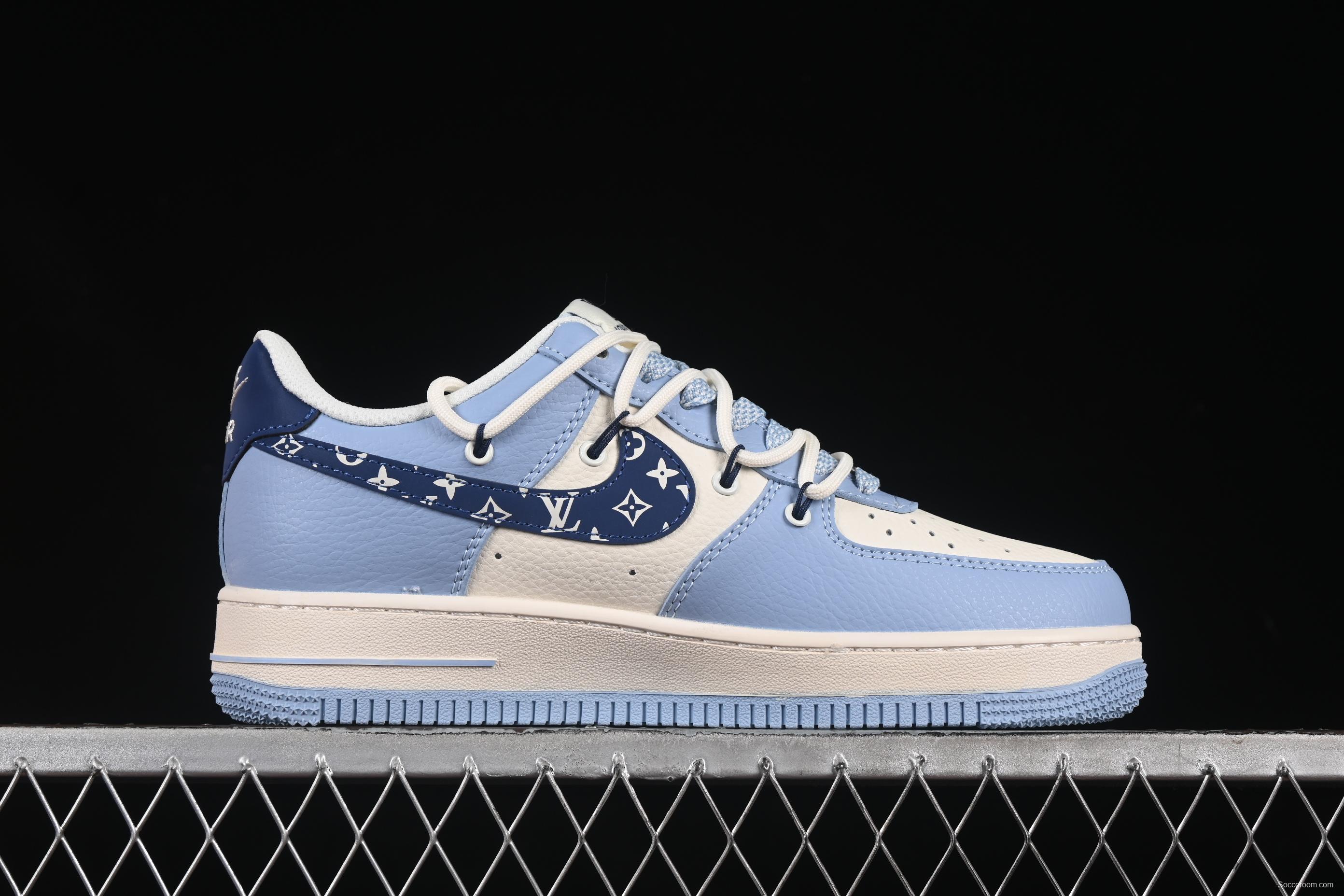 Nike Air Force 1 '07 Low LV Collaboration University Blue Drawstring Casual Sneakers - DM6868-059