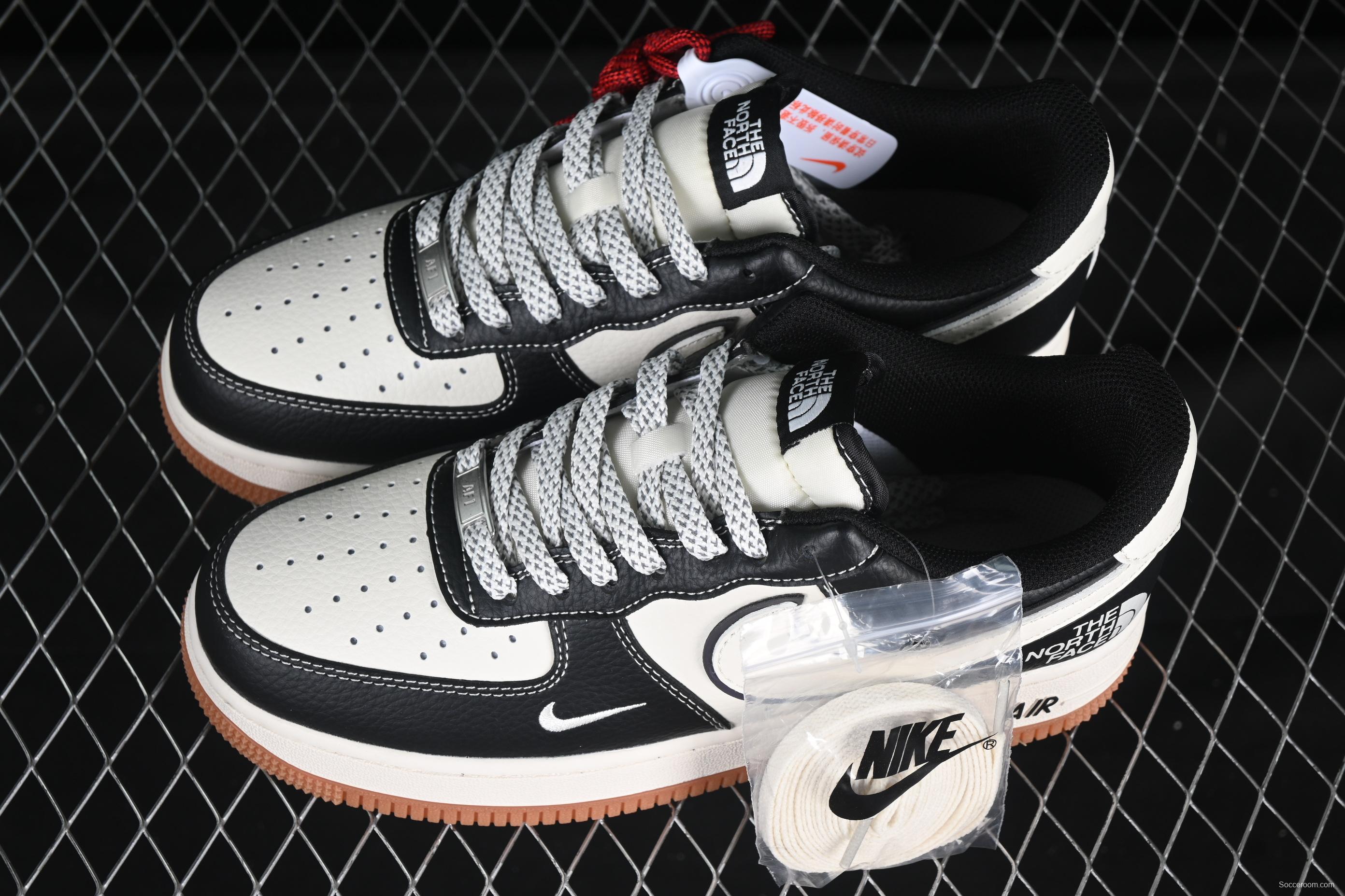 Nike Air Force 1'07 Low The North Face Collaboration Black Lychee Pattern Gum Sole Casual Sneakers - XZ6188-114