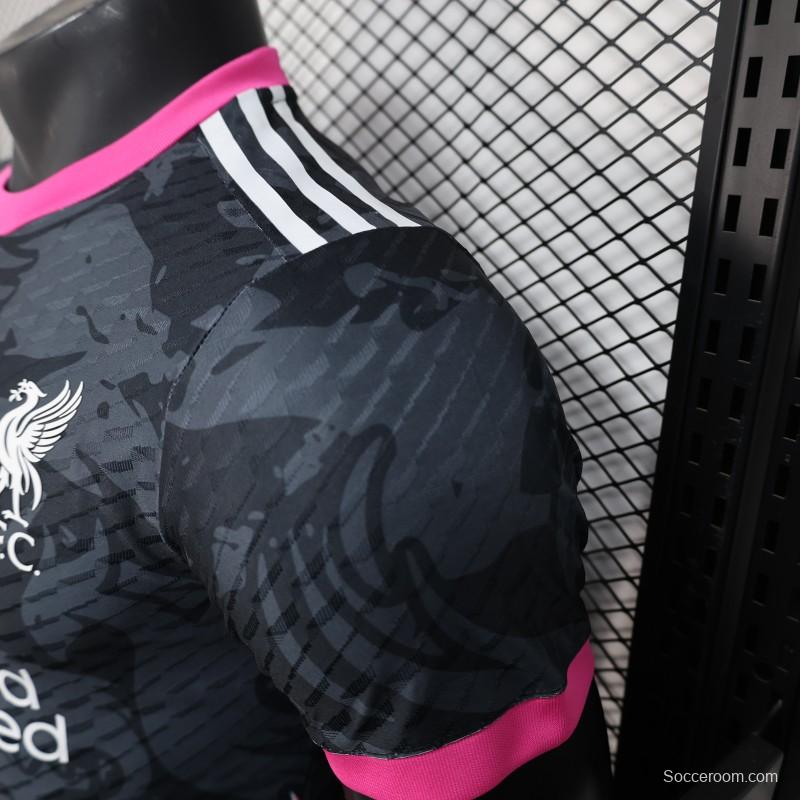 Player Version 25/26 Liverpool Black with Pink Accents Design Jersey