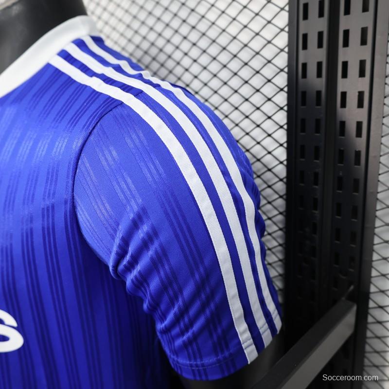 Player Version 2025 Adidas Blue with Striped Design Jersey