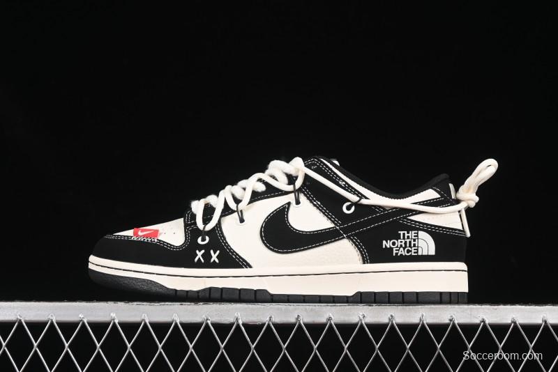 Nike SB Dunk Low The North Face Collaboration Strap Black White Black Swoosh Anniversary Custom Low-Top Skate Shoes - YX5066-287