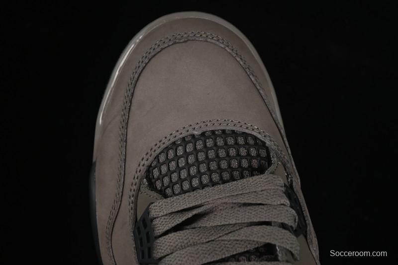 Nike Air Jordan 4 Retro Sneakers in Cave Stone Brown Suede with Black Mesh - FV5029-200