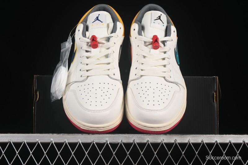 Nike Air Jordan 1 Low AJ1 Mismatched Swoosh Casual Sneakers - HV4511-133