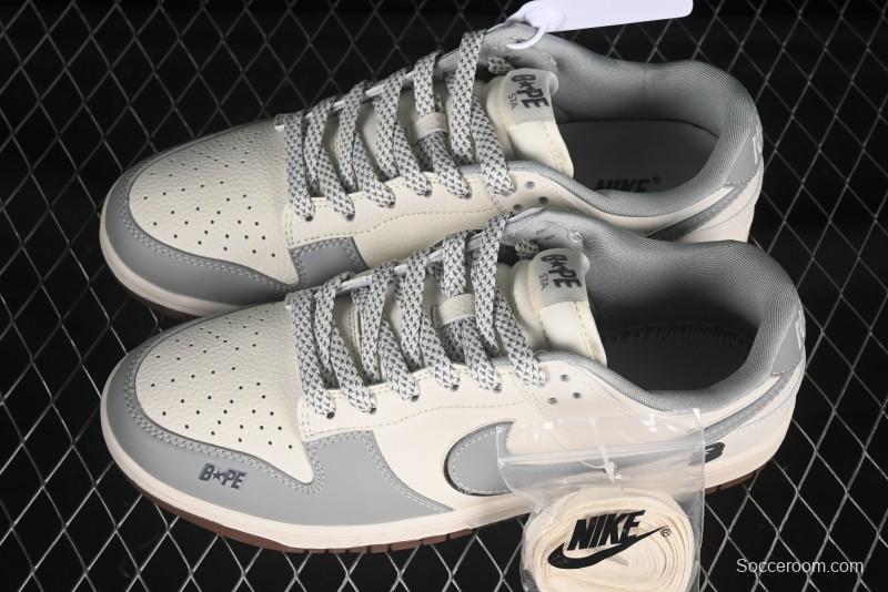 Nike SB Dunk Low Bape Collaboration Anniversary Edition Customized Low-Top Casual Skate Shoes - JJ2508-558