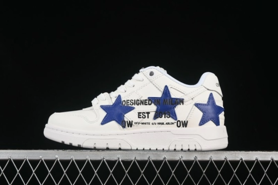 Off-White Out Of Office Low-Top Fashion Sneakers White Blue Star - AJD4