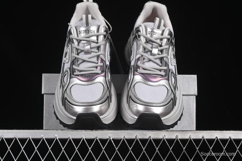 GG-CC 25ss New Platform Chunky Sneakers with 7CM Height Increase and Irregular Design - 668-2 Black