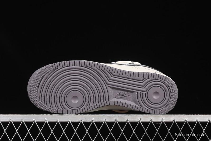 Nike Air Force 1 '07 Low LV Collaboration Grey Swoosh Drawstring Casual Sneakers - DM6868-067