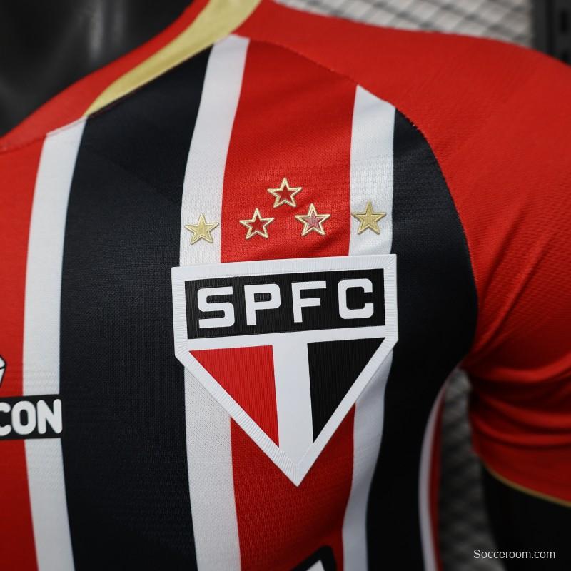 Player Version 25/26 Sao Paulo Home Jersey With Full Sponsors