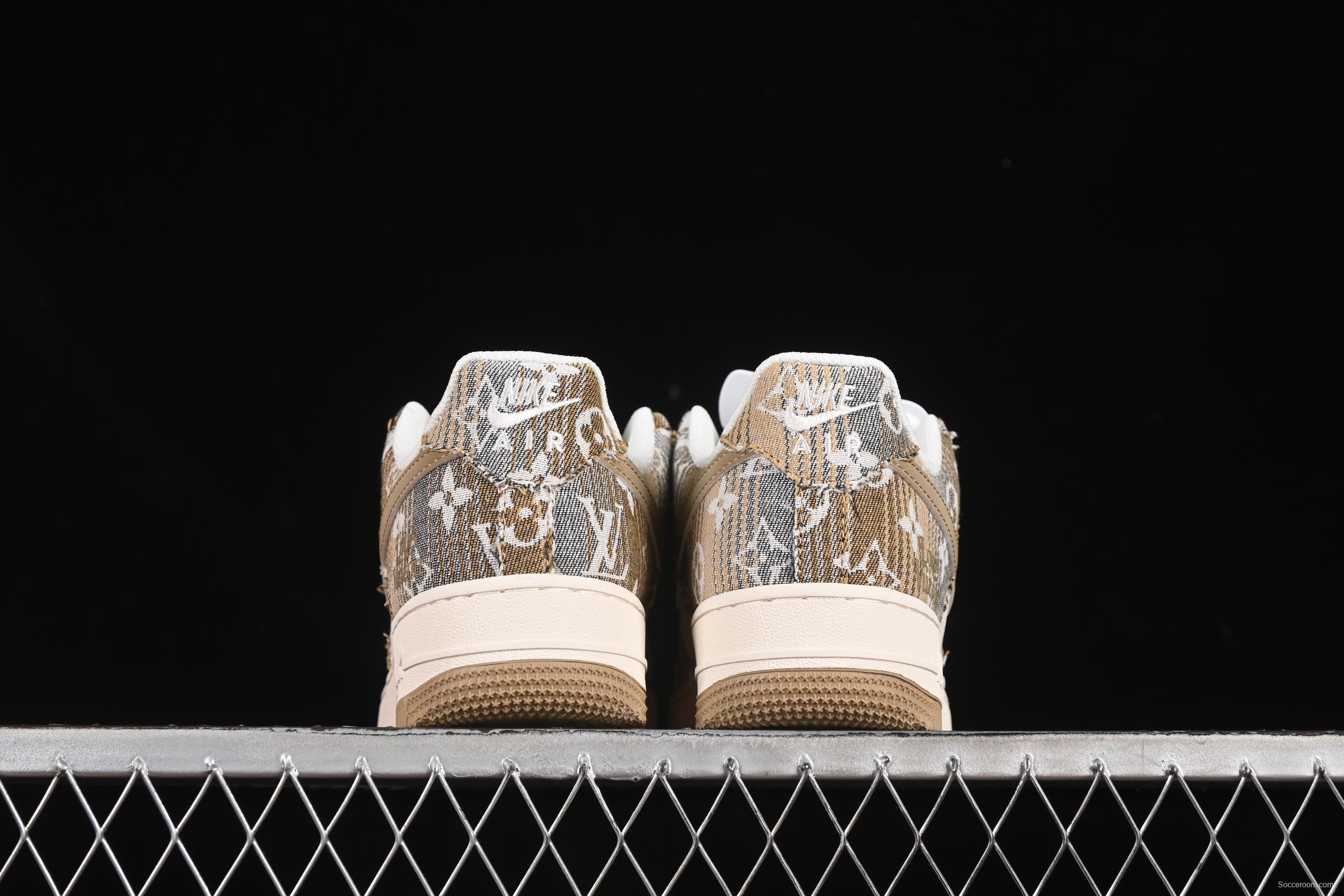 Nike Air Force 1'07 Low LV Collaboration Khaki Print Denim Casual Sneakers - XS1958-582