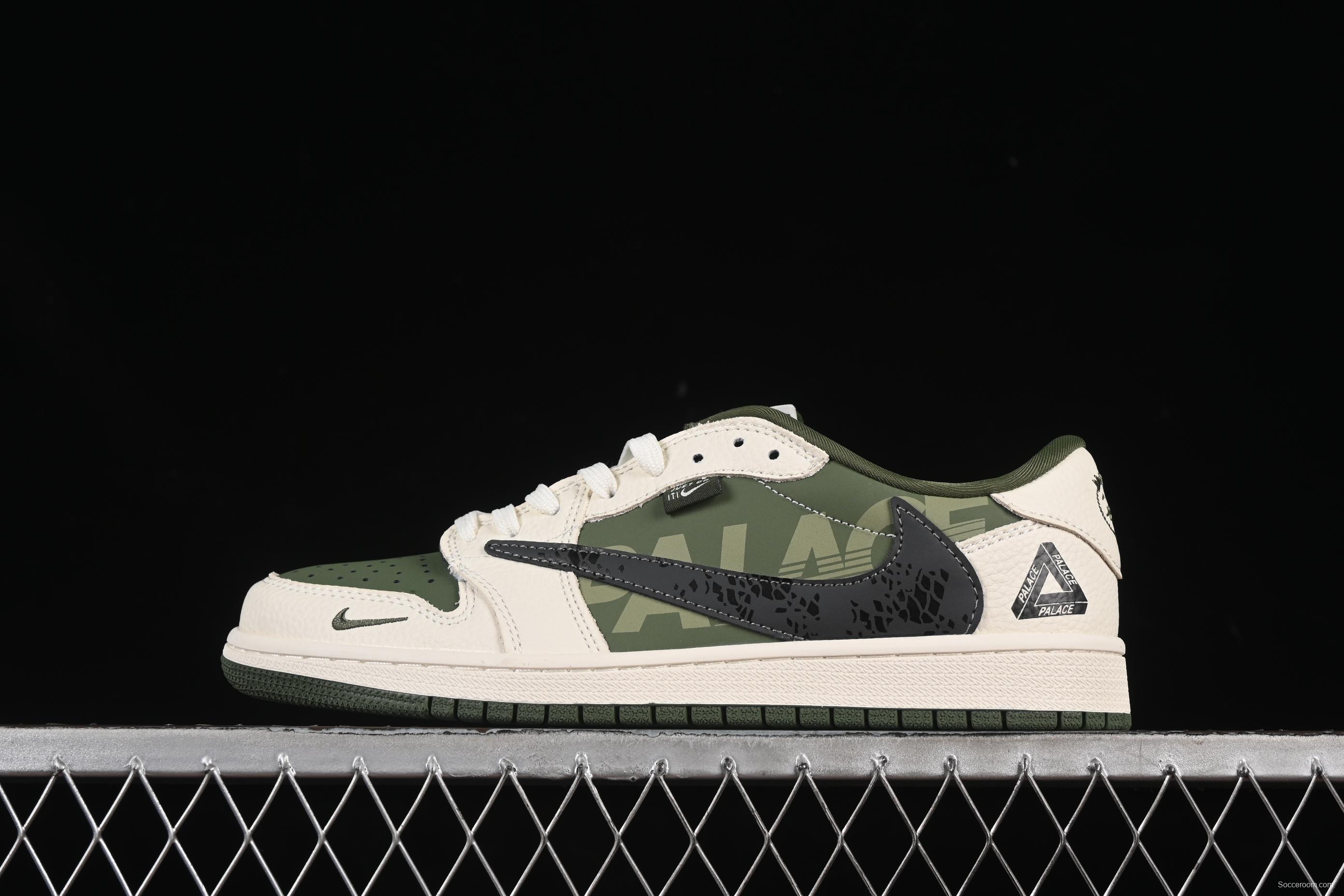 Nike Travis Scott x Fragment Design x Air Jordan 1 Low OG SP AJ1 PALACE Collaboration Low-Top Casual Sneakers - XS2024-030