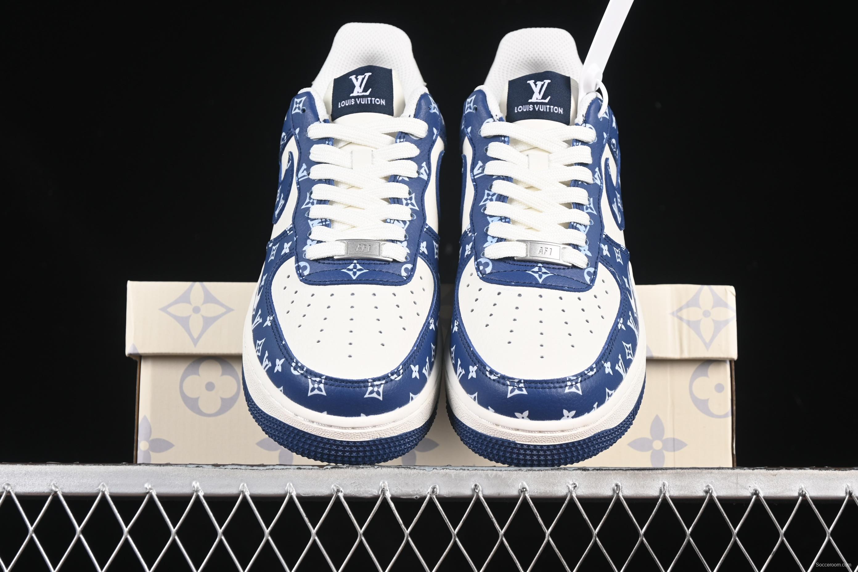 Nike Air Force 1 '07 Low LV Collaboration White Blue Swoosh Casual Sneakers - LW9279-008