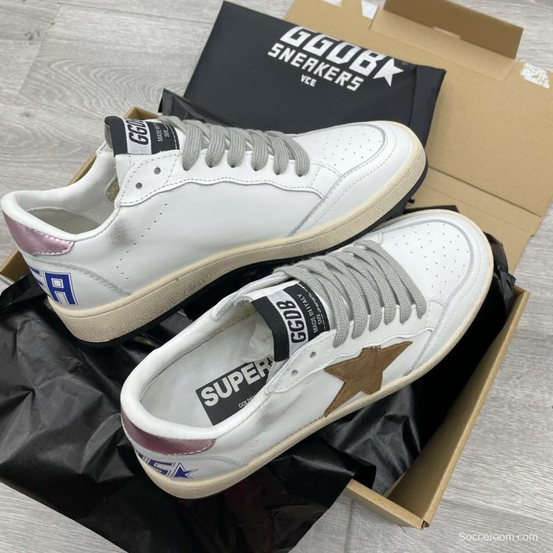 2024 Unisex GGDB White Brown Suede Leather Low Top Sneakers MJ00260