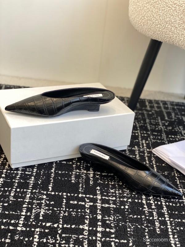 2025 Women Toteme Black Leather Mules