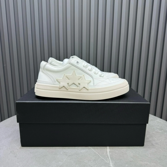 2024 Unisex Amiri White Leather Sneakers MJ00300