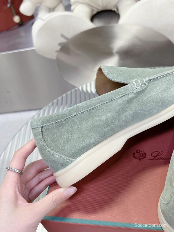 2025 Men LP Light Green Suede Loafers LY00260