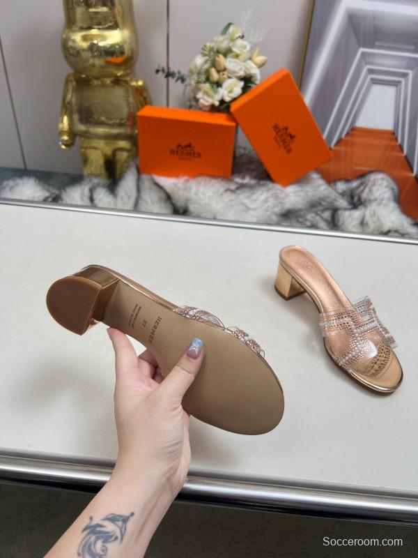 2025 Hermès Beige Leather Slippers MJ00180