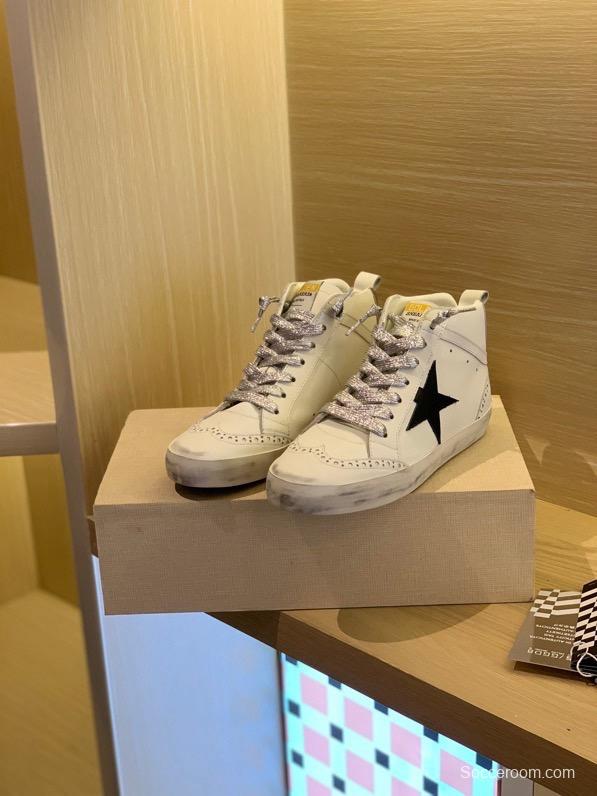 2024 Unisex GGDB White Black Leather High-top Sneakers MJ00300