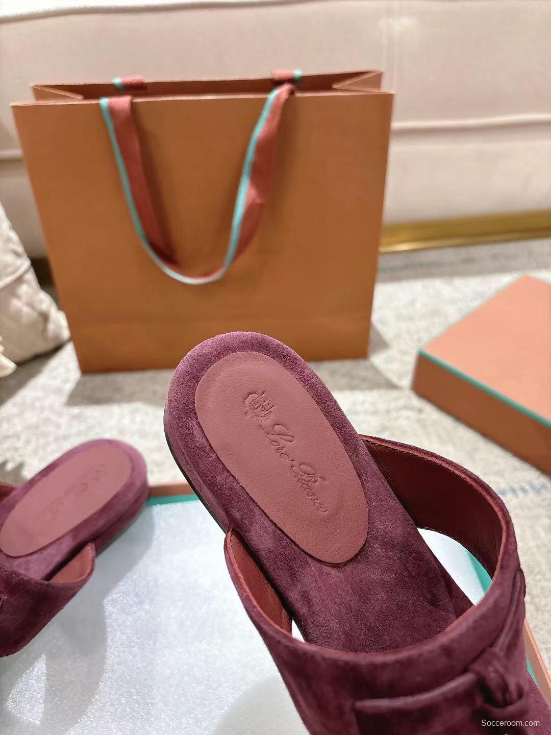 2025 Slippers LP Wine Suede Slippers LY00250