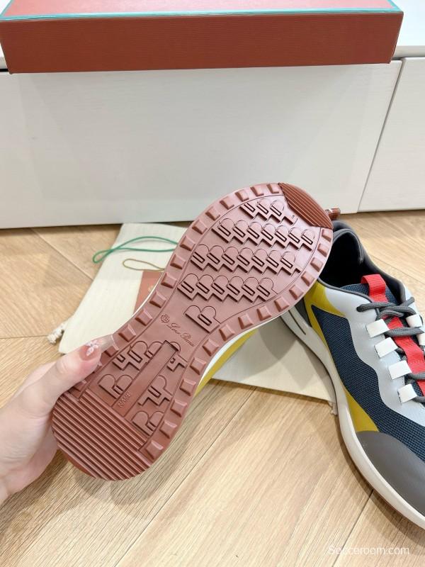 2024 Unisex Le Parmentier Yellow Navy Grey Knit Sneakers Top Version MJ00340