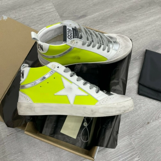 2024 Unisex GGDB Yellow White Leather Suede High Top Sneakers MJ00300