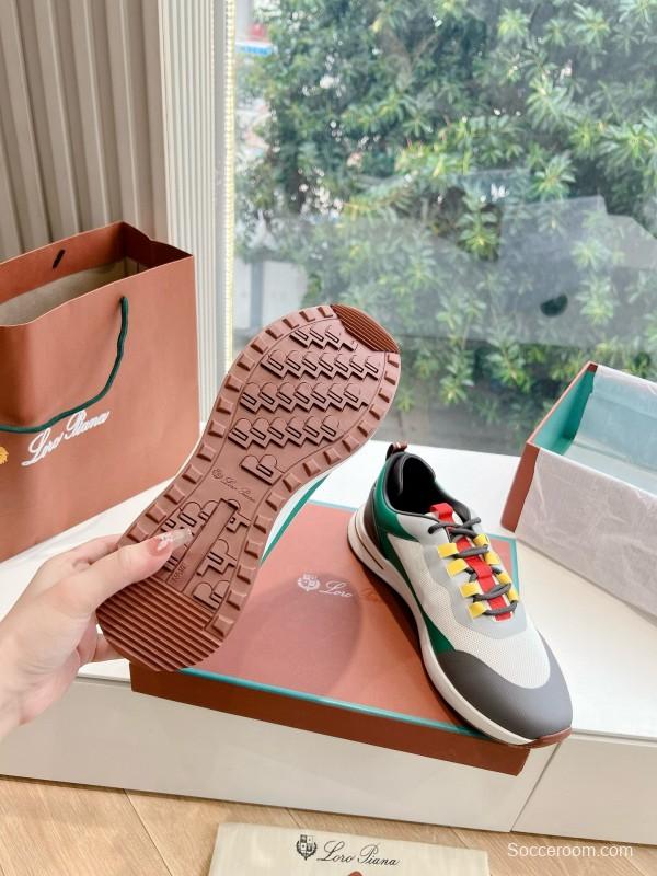 2024 Unisex Le Parmentier Green White Gray Knitted Casual Sneakers Top Version MJ00340