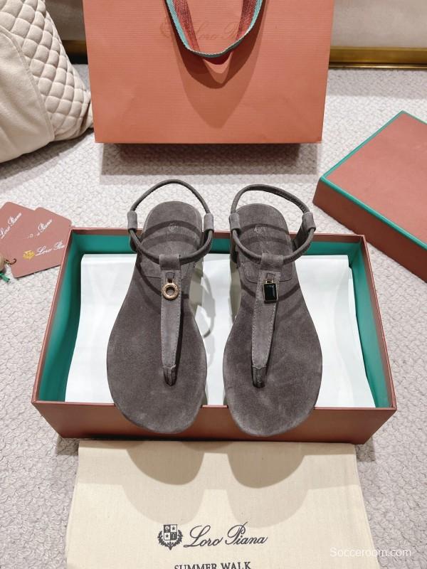 2025 Slippers LP Gray Suede Sandals LY00250