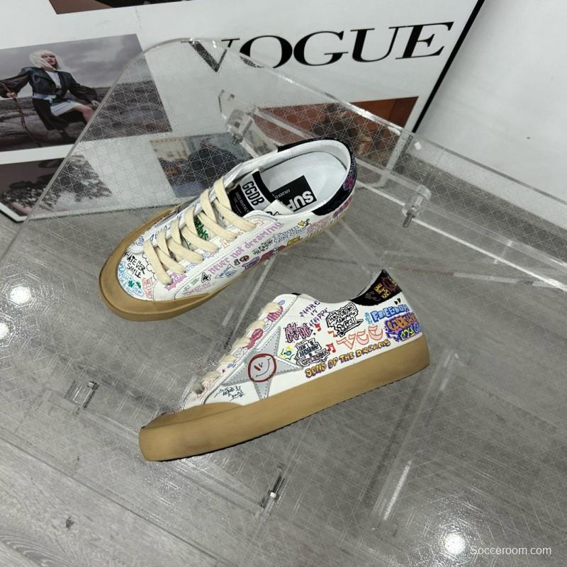2025 Women GGDB White Multi Leather Sneakers