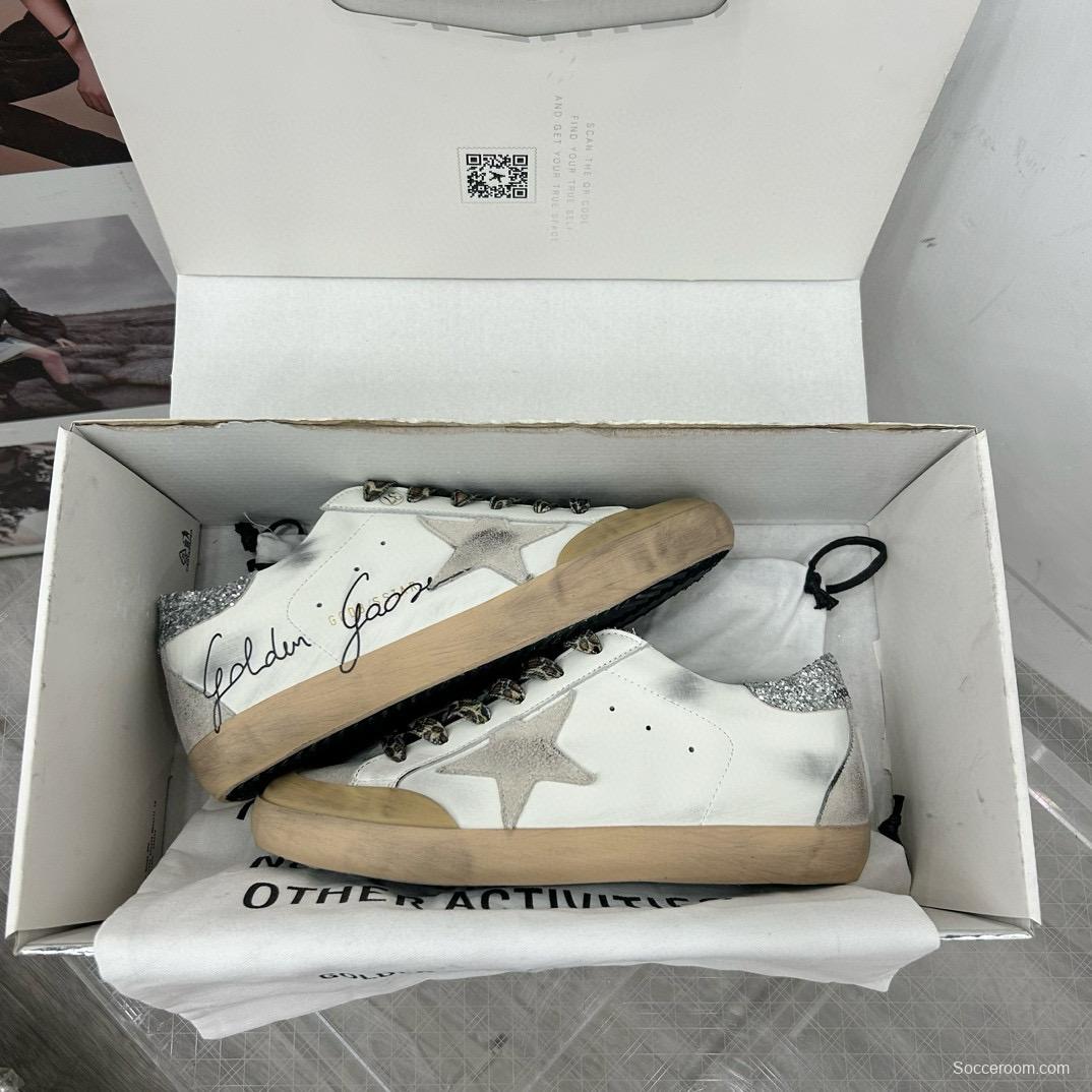 2025 Women GGDB White Grey Leather Sneakers