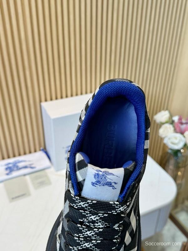 2024 Unisex Burberry Black White Classic Cotton Sneakers MJ00320