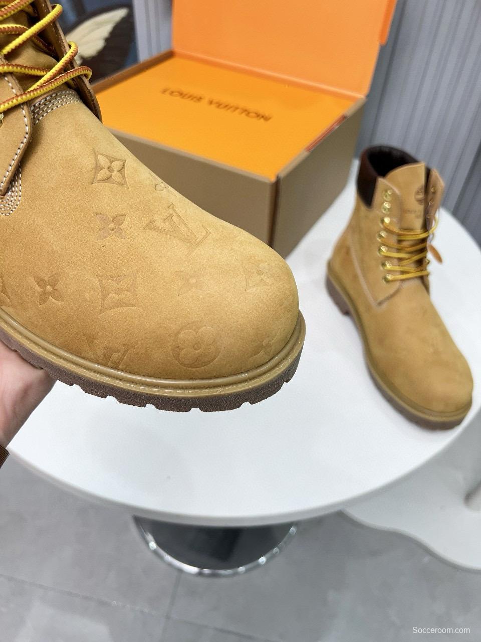 2024 Unisex Louis Vuitton Brown Nubuck Leather Ankle Boots Monogram MJ00450