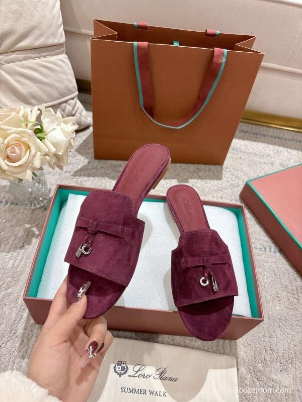 2025 Slippers LP Bloodred Suede Slippers