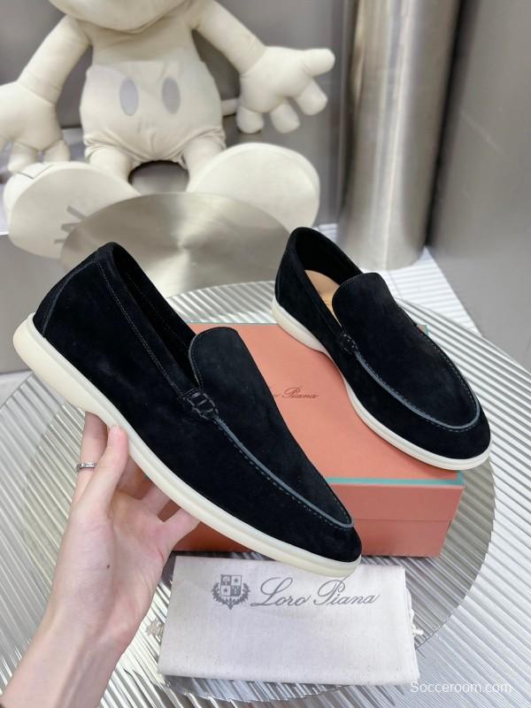 2025 Men LP Black Suede Loafers LY00260