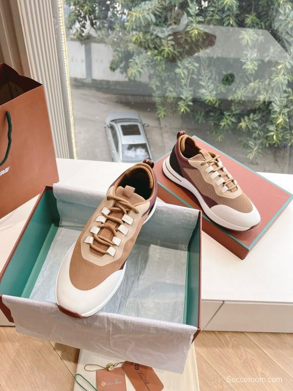 2024 Unisex Le Parmentier Brown Beige Knit Sneakers Top Version MJ00340