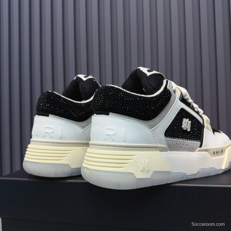 2024 Unisex Amiri Black White Leather Sneakers MJ00410